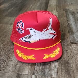 Vintage 1988 Thunderbirds Red Hat‎ Cap Signed Jeff #6 Air Show Grissom Air Force